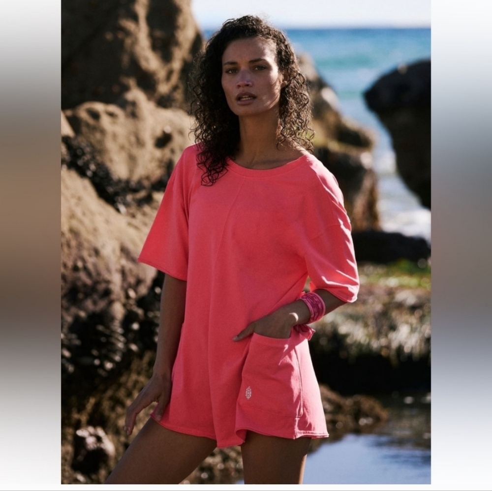 NWT Electric sunset Short Sleeve Jumpsuit